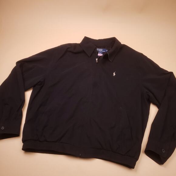 Vintage Polo Ralph Lauren Microfiber Mens Black Work Lined Windbreaker Large - Picture 6 of 9